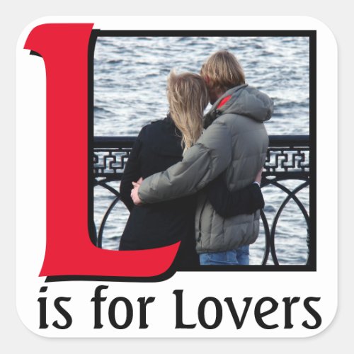L for Lovers Square Sticker