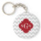 L Gray Wht Chevron Cranberry Quatrefoil 3 Monogram