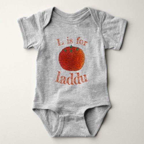 L is for Laddu Laddoo Avinsh Indian Sweet Food Baby Bodysuit