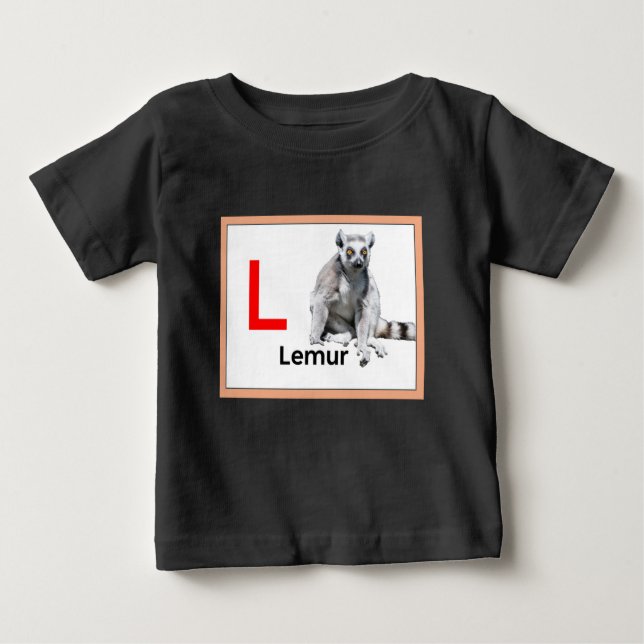L is for Lemur Baby T-Shirt (Front)