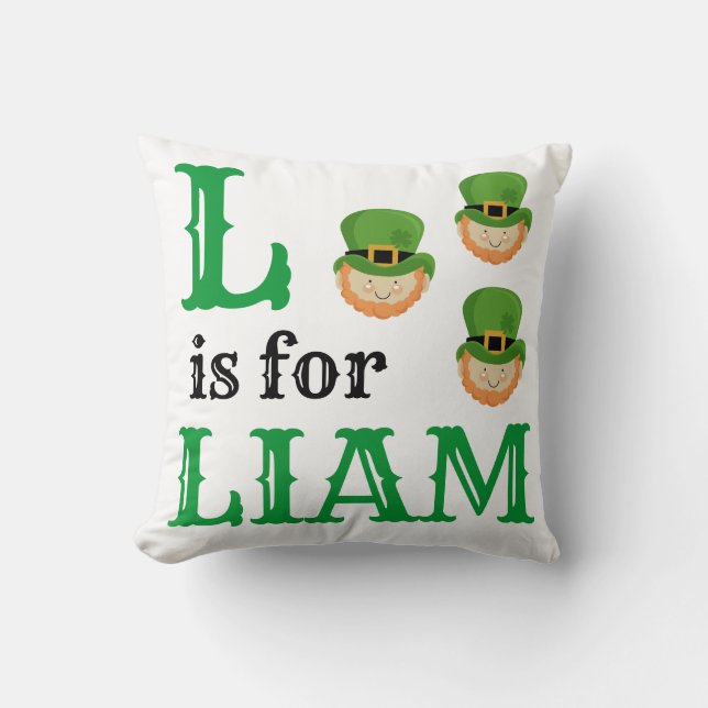 L is for Liam baby  Throw Pillow (Front)