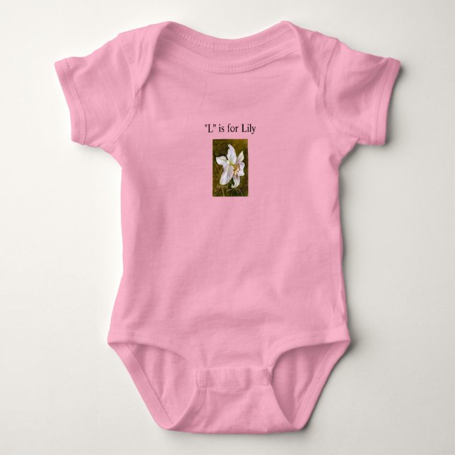"L" is for Lily childrens bodysuit (Front)
