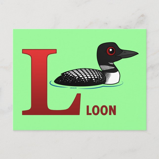 L is for Loon Postcard (Front)
