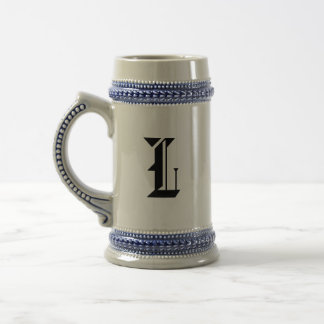 L Letter Printed Stein Mug: Personalized Charm