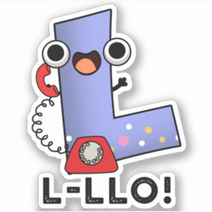 L-llo Funny Letter L Pun Sticker