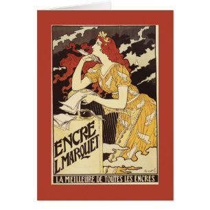 L. Marquet Ink Red-Headed Woman & Harp Cards