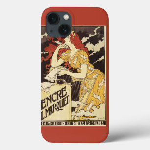 L. Marquet Ink Red-Headed Woman & Harp iPhone 13 Case