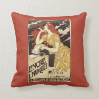 L. Marquet Ink Red-Headed Woman & Harp