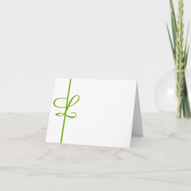 “L”  monogram.ADD YOUR INITIAL TO PERSONALIZE Letterpress Thank You Card (Front)