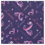 L monogram and personalized name Louisa fabric