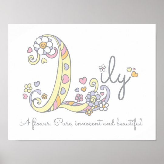 l-monogram-art-lily-girls-name-meaning-poster-zazzle