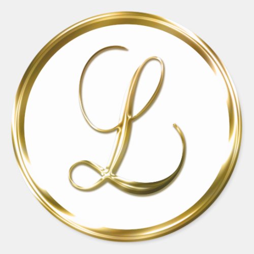 L Monogram Faux Gold Envelope Or Favor Seal