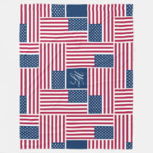 L Monogram Patriotic American Flag Americana