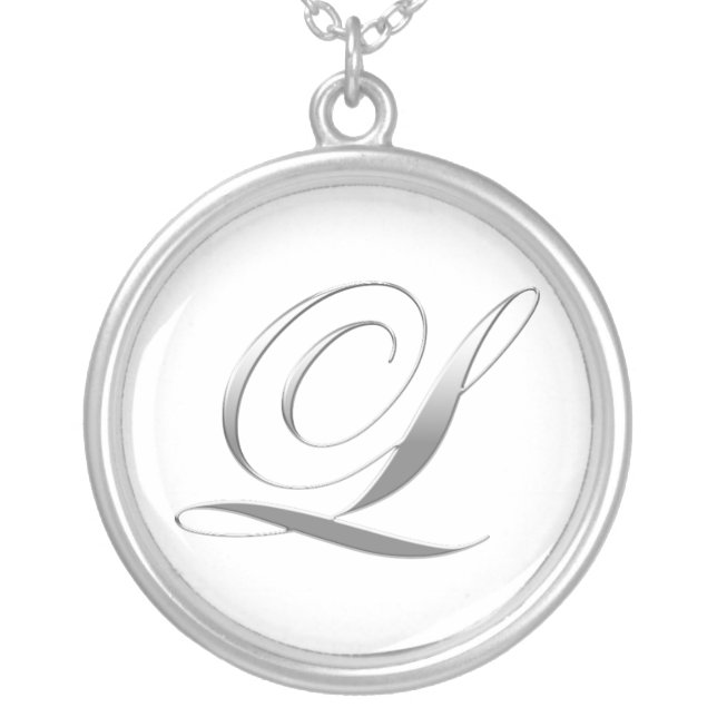 L Monogram Pendant Necklace (Front)