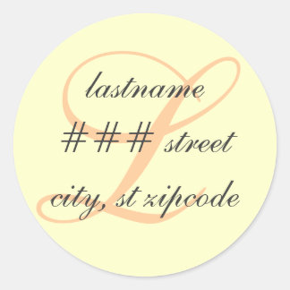 L monogram return address label