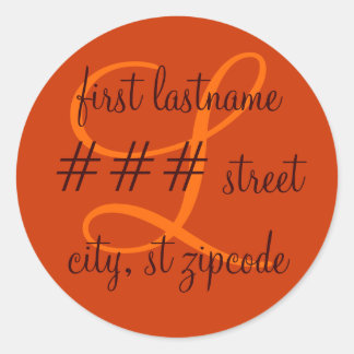 "L" monogram return address label - personalize