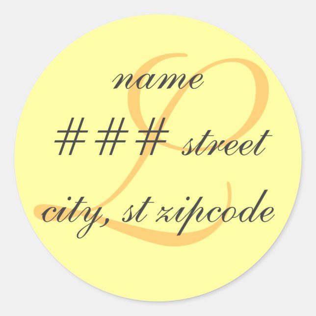 L monogram return address label - personalize info (Front)