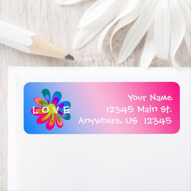 L O V E Flower Return Address Label (Insitu)
