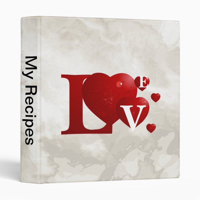 L.O.V.E. Hearts 3 Ring Binder (Front/Spine)