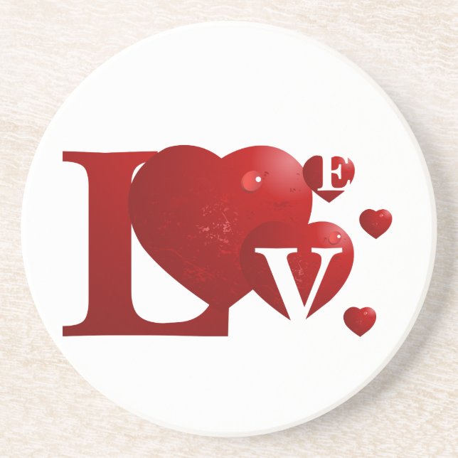L.O.V.E. Hearts Coaster (Front)
