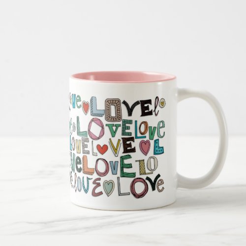 l o v e LOVE Two-Tone Coffee Mug
