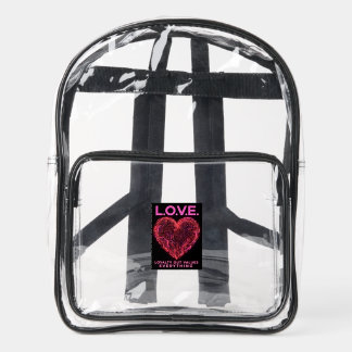 L.O.V.E. Neon Circuit Heart Loyalty Out Values Eve Clear Backpack