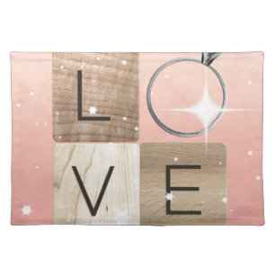 L-o-v-e Tiles Cloth Placemat
