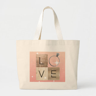 L-o-v-e Tiles Large Tote Bag