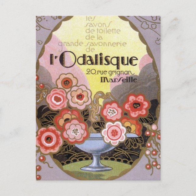 l Odalisque Perfume Label Postcard (Front)