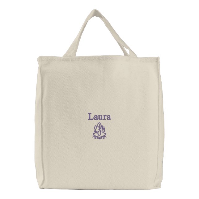 L.P.N. Pride Monogram+personalize name! Embroidered Tote Bag (Front)