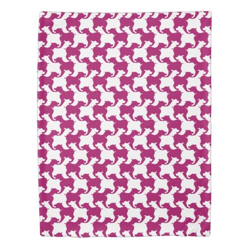 L Pink Faux Houndstooth Choose color Duvet Cover