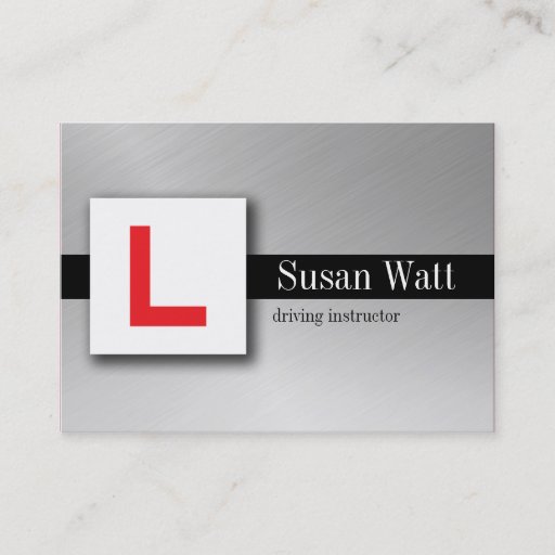 Customizable L Plate black Driving Instructor Business Card