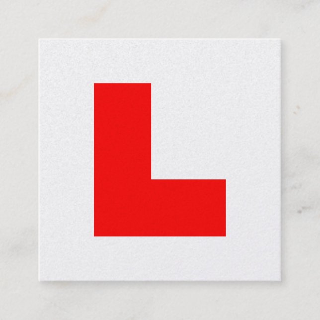 L-Plate Learner Driver / Bachelorette Hen Night Square Business Card (Front)