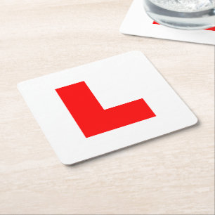 L-Plate Learner Driver / Bachelorette Hen Night Square Paper Coaster