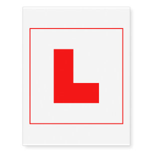 L-Plate Learner Driver / Bachelorette Hen Night Temporary Tattoos