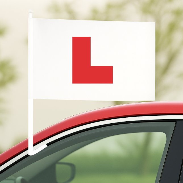 L Plate Learner Driver Red Car Flag (Creator Uploaded)