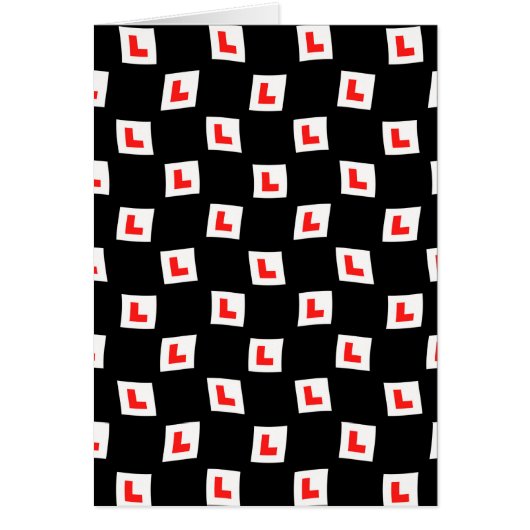 L-plate learner driver wallpaper black background cards (Front)