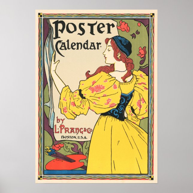 L PRANG & CO Magazine Poster Calendar Louis Rhead (Front)