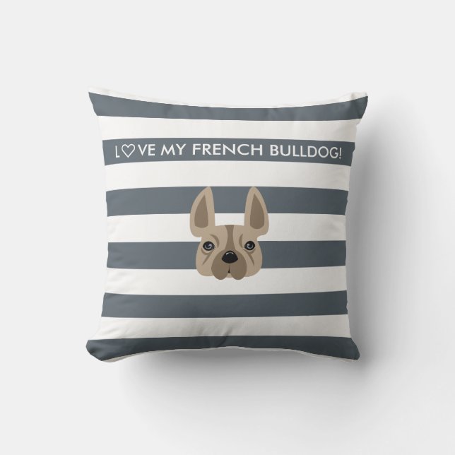 L♡VE MY FRENCH BULLDOG! DECORATIVE PILLOW (Front)