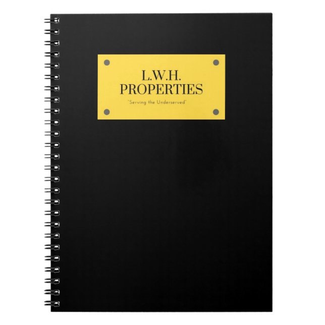 L.W.H. Properties, LLC monogram Notebook (Front)