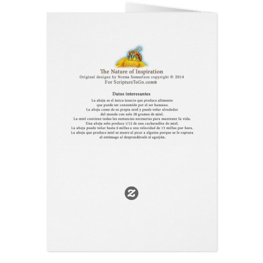 La Abeja, tarjeta (Back)