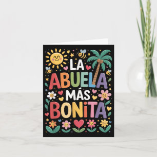 La Abuela Más Bonita Mom Cute Abuela Grandma Mothe Card