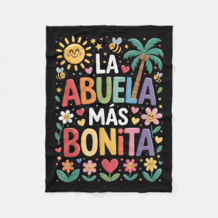 La Abuela Más Bonita Mom Cute Abuela Grandma Mothe Fleece Blanket