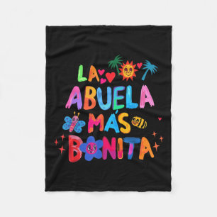 La Abuela Más Bonita Mom Cute Grandma Mother's Day Fleece Blanket