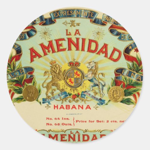 La Amenidad Cigars Classic Round Sticker