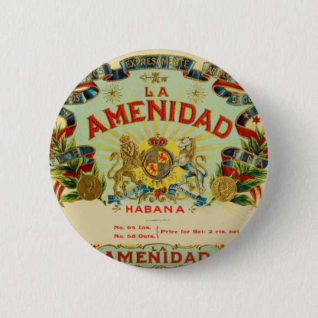 La Amenidad Cigars Pinback Button (Front)