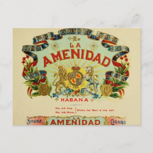 La Amenidad Cigars Postcard