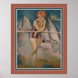 La Baigneuse, Deauville ca 1920 Poster