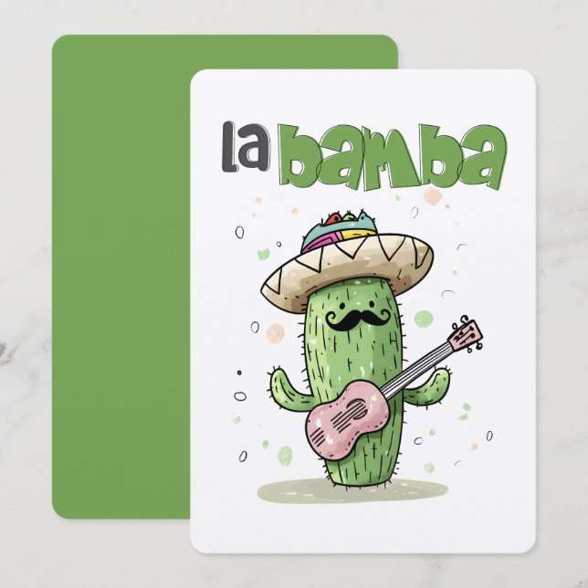 La Bamba Cactus Jam – A Cinco de Mayo Fiesta Music Invitation (Front/Back)