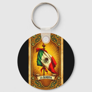 La bandera 16 chicano mexican heritage flag art keychain